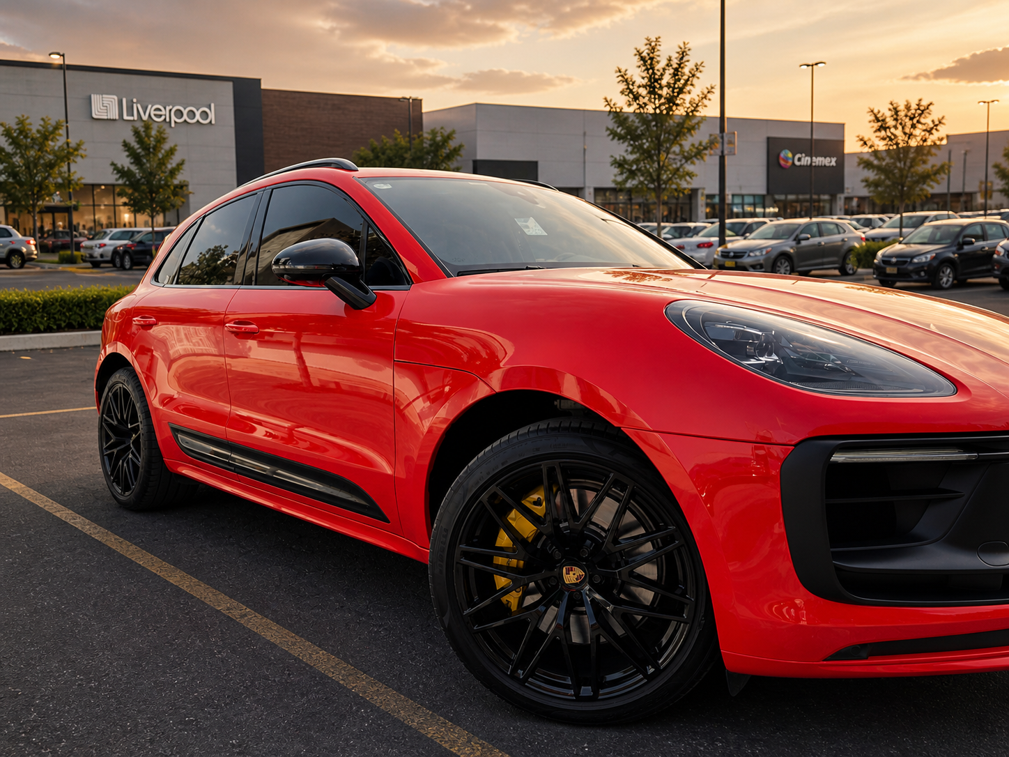 Lateral con wrap rojo al atardecer
